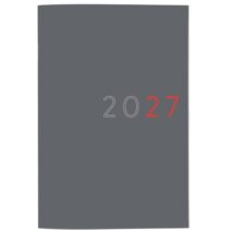 Finocam Planificador de Sobremesa Internacional - Anual 2027 - Mes Vista - Formato Y11 - 165x240mm - Tapa de Carton - Esquinas Microperforadas - Papel de 120g/m2 - Color Gris