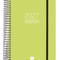 Finocam Espiral Basics Opaque Agenda - Anual 2027 - 1 Dia por Pagina - Formato E10 - 155x212mm - Espiral - Tapa de Polipropileno - Esquinas Microperforadas - Papel de 70g/m2 - Color Lima