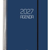 Finocam Espiral Basics Opaque Agenda - Anual 2027 - 1 Dia por Pagina - Formato E40 - 210x297mm - Espiral - Tapa de Polipropileno - Esquinas Microperforadas - Papel de 70g/m2 - Color Azul