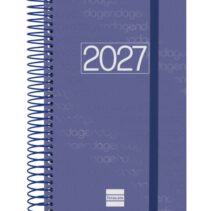 Finocam Espiral Basics Year Agenda - Anual 2027 - 1 Dia por Pagina - Formato E5 - 117x181mm - Espiral - Tapa de Polipropileno - Esquinas Microperforadas - Papel de 70g/m2 - Color Azul