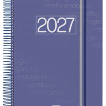 Finocam Espiral Basics Year Agenda - Anual 2027 - 1 Dia por Pagina - Formato E40 - 210x297mm - Espiral - Tapa de Polipropileno - Esquinas Microperforadas - Papel de 70g/m2 - Color Azul