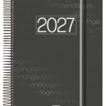 Finocam Espiral Basics Year Agenda - Anual 2027 - 1 Dia por Pagina - Formato E40 - 210x297mm - Espiral - Tapa de Polipropileno - Esquinas Microperforadas - Papel de 70g/m2 - Color Negro