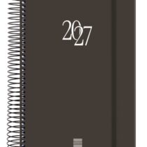 Finocam Espiral Basics My Agenda - Anual 2027 - 1 Dia por Pagina - Formato E10 - 155x212mm - Espiral - Tapa Dura de Carton Forrado - Esquinas Microperforadas - Papel de 70g/m2 - Color Negro