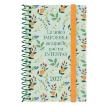 Finocam Trendy Design Collection Imposible Agenda - Anual 2027 - Semana Vista Horizontal - Formato E3 - 79x127mm - Espiral - Tapa de Polipropileno - Esquinas Microperforadas - Papel de 80g/m2 - Multicolor