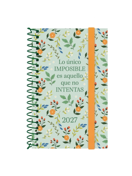 Finocam Trendy Design Collection Imposible Agenda - Anual 2027 - Semana Vista Horizontal - Formato E3 - 79x127mm - Espiral - Tapa de Polipropileno - Esquinas Microperforadas - Papel de 80g/m2 - Multicolor