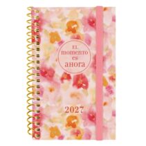 Finocam Trendy Design Collection Ahora Agenda - Anual 2027 - Semana Vista Horizontal - Formato E3 - 79x127mm - Espiral - Tapa de Polipropileno - Esquinas Microperforadas - Papel de 80g/m2 - Multicolor