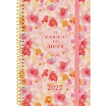 Finocam Trendy Design Collection Ahora Agenda - Anual 2027 - Semana Vista Horizontal - Formato E5 - 117x181mm - Espiral - Tapa de Polipropileno - Esquinas Microperforadas - Papel de 80g/m2 - Multicolor