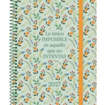 Finocam Trendy Design Collection Imposible Agenda - Anual 2027 - Semana Vista Horizontal - Formato E10 - 155x212mm - Espiral - Tapa de Polipropileno - Esquinas Microperforadas - Papel 80g/m2 - Multicolor