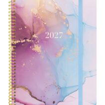 Finocam Trendy Design Collection Goldy Agenda - Anual 2027 - Semana Vista Horizontal - Formato E10 - 155x212mm - Espiral - Tapa de Polipropileno - Esquinas Microperforadas - Papel de 80g/m2 - Multicolor
