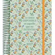 Finocam Trendy Design Collection Imposible Agenda - Anual 2027 - 1 Dia por Pagina - Formato E10 - 155x212mm - Espiral - Tapa de Polipropileno - Esquinas Microperforadas - Papel de 70g/m2 - Multicolor