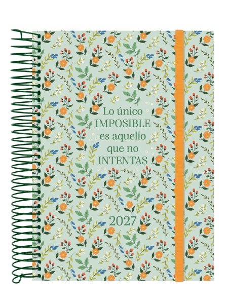 Finocam Trendy Design Collection Imposible Agenda - Anual 2027 - 1 Dia por Pagina - Formato E10 - 155x212mm - Espiral - Tapa de Polipropileno - Esquinas Microperforadas - Papel de 70g/m2 - Multicolor