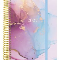 Finocam Trendy Design Collection Goldy Agenda - Anual 2027 - 1 Dia por Pagina - Formato E10 - 155x212mm - Espiral - Tapa de Polipropileno - Esquinas Microperforadas - Papel de 70g/m2 - Multicolor