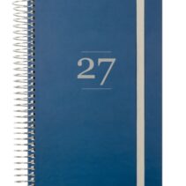 Finocam Moda Agenda Internacional - Anual 2027 - 1 Dia por Pagina - 140x204mm - Goma Elastica - Tapa Dura de Carton Forrado - Esquinas Microperforadas - Papel de 80g/m2 - Color Azul