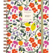 Finocam Moniquilla Agenda - Anual 2027 - Semana Vista Horizontal - Formato E10 - 155x212mm - Espiral Doble - Tapa Dura de Carton Forrado - Esquinas Microperforadas - Papel de 80g/m2 - Color Verde