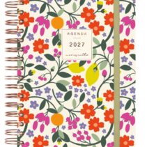 Finocam Moniquilla Agenda - Anual 2027 - 1 Dia por Pagina - Formato E10 - 155x212mm - Espiral Doble - Tapa Dura de Carton Forrado - Esquinas Microperforadas - Papel de 80g/m2 - Color Verde