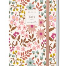 Finocam Moniquilla Agenda Profesional - Anual 2027 - 1 Dia por Pagina - Formato A5 - 148x210mm - Goma Elastica - Cinta Punto - Tapa Blanda de PU - Esquinas Microperforadas - Papel de 80g/m2 - Color Rosa