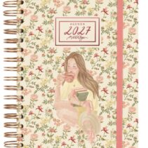 Finocam Martabge Agenda - Anual 2027 - 1 Dia por Pagina - Formato E10 - 155x212mm - Espiral Doble - Tapa Dura de Carton Forrado - Esquinas Microperforadas - Papel de 80g/m2 - Color Rosa