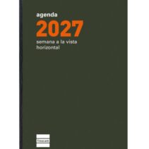 Finocam P394 Recambio para Agenda Plana - Anual 2027 - Semana Vista Horizontal - Formato PL3 - 82x127mm - Papel de 60g/m2 - Color Crema