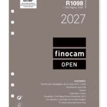 Finocam R1098 Recambio para Agenda Open - Anual 2027 - 1 Dia por Pagina - Formato 1000 - 155x215mm - 6 Taladros - Papel de 70g/m2 - Color Blanco