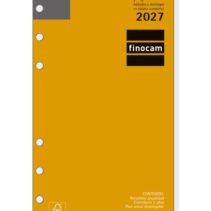 Finocam C998 Recambio para Agenda Classic - Anual 2027 - 1 Dia por Pagina - Formato 609 - 94x171mm - 6 Taladros - Papel de 70g/m2 - Esquinas Microperforadas - Color Blanco