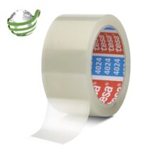 Tesa 4024 PV4 Precinto de Embalar 50mm x 132 Metros - Fabricado en Polipropileno - Adhesivo Acrilico con un 65% de Base Biologica - Desenrollado Suave y Silencioso - Transparente