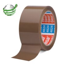 Tesa 4024 PV4 Precinto de Embalar 50mm x 66 Metros - Fabricado en Polipropileno - Adhesivo Acrilico con un 65% de Base Biologica - Desenrollado Suave y Silencioso - Color Marron