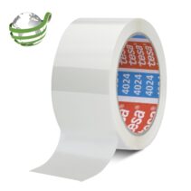 Tesa 4024 PV4 Precinto de Embalar 50mm x 66 Metros - Fabricado en Polipropileno - Adhesivo Acrilico con un 65% de Base Biologica - Desenrollado Suave y Silencioso - Color Blanco