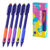 ErichKrause ErgoLine Kids Boligrafo Retractil - Ergonomico para Zurdos - Tinta Azul - Trazo 0.25mm - Colores Surtidos