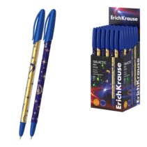 ErichKrause Neo Stick Galactic Boligrafo con Capuchon - Modelos Surtidos - Trazo 0.26mm - Tinta de Baja Viscosidad - Tapa Ventilada - Color Azul