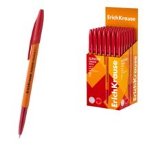 ErichKrause Slender Stick Orange Boligrafo con Capuchon - Punta de Aguja 0.7mm - Cuerpo Opaco Naranja - Trazo 0.26mm - Tinta de Baja Viscosidad - Tapa Ventilada - Color Rojo