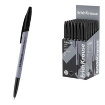 ErichKrause Slender Stick Grey Boligrafo con Capuchon - Punta de Aguja 0.7mm - Cuerpo Opaco Gris - Trazo 0.26mm - Tinta de Baja Viscosidad - Tapa Ventilada - Color Negro