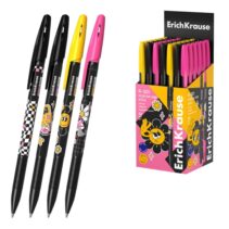 ErichKrause R-301 Stick Positive Vibe Boligrafo con Capuchon - Modelos Surtidos - Trazo 0.35mm - Tinta de Secado Rapido - Tapa Ventilada - Color Azul