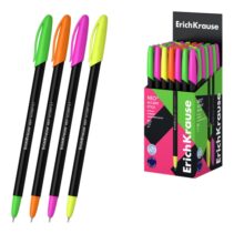 ErichKrause Neo Stick Accent Boligrafo con Capuchon - Modelos Surtidos - Trazo 0.26mm - Tinta de Baja Viscosidad - Color Azul