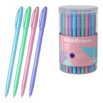 ErichKrause Neo Stick Pastel Boligrafo con Capuchon - Modelos Surtidos - Trazo 0.26mm - Tinta de Baja Viscosidad - Color Azul