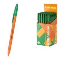 ErichKrause R-301 Stick Orange Boligrafo con Capuchon - Punta de 0.7mm - Cuerpo Opaco Naranja - Trazo 0.35mm - Color Verde