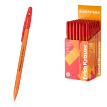 ErichKrause R-301 Stick Orange Boligrafo con Capuchon - Punta de 0.7mm - Cuerpo Opaco Naranja - Trazo 0.35mm - Color Rojo