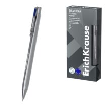 ErichKrause Silverra Matic Classic Boligrafo Retractil - Punta de 0.7mm - Cuerpo Gris - Trazo 0.35mm - Color Azul