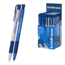 ErichKrause Switch Matic and Grip Boligrafo Retractil - Modelos Surtidos - Trazo 0.28mm - Zona de Agarre de Goma - Color Azul