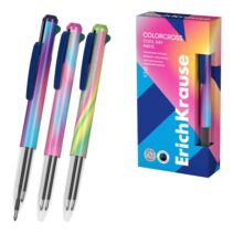 ErichKrause Colorcross Matic Cool Ray Boligrafo 3 en 1 - Punta de 0.7mm - Tinta Azul - Tinta Negra - Tinta Verde - Trazo 0.28mm - Colores Surtidos