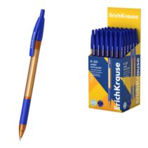 ErichKrause R-301 Matic and Grip Amber Boligrafo Retractil - Punta de 0.7mm - Trazo 0.35mm - Zona de Agarre de Goma - Color Azul