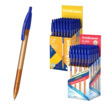 ErichKrause R-301 Matic Amber Boligrafo Retractil - Punta de 0.7mm - Trazo 0.35mm - Color Azul