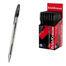 ErichKrause R-301 Gel Stick Classic Boligrafo con Capuchon - Punta de 0.5mm - Trazo 0.4mm - Tinta de Gel - Resistente al Agua - Secado Rapido - Color Negro