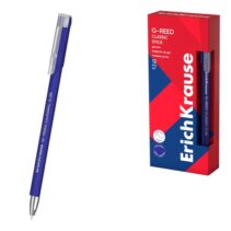 ErichKrause G-Reed Stick Classic Boligrafo con Capuchon - Punta de 0.38mm - Trazo 0.25mm - Tinta de Gel - Resistente al Agua - Secado Rapido - Tapa Ventilada - Color Azul