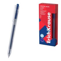 ErichKrause Crystal Note Matic Classic Boligrafo Retractil - Punta de 0.5mm - Trazo 0.4mm - Color Azul