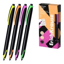 ErichKrause TipFlow Matic Accent Boligrafo Retractil - Modelos de Cuerpo Surtidos - Trazo 0.4mm - Color Negro