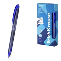 ErichKrause TipFlow Matic Original Boligrafo Retractil - Punta de 0.5mm - Cuerpo Transparente - Trazo 0.4mm - Color Azul