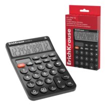 ErichKrause DC-2792-12 Classic Calculadora de Sobremesa - Pantalla LCD de 12 Digitos - Apagado Automatico - Alimentacion Solar - Color Negro