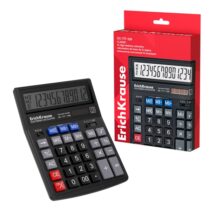ErichKrause DC-777-12N Classic Calculadora de Sobremesa - Pantalla LCD de 12 Digitos - Apagado Automatico - Alimentacion Solar - Color Negro