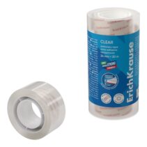 ErichKrause Clear Pack de 4 Cintas Adhesivas - Alta Adhesion - 24mm de Ancho - 20 Metros - Resistente a la Luz - Color Transparente
