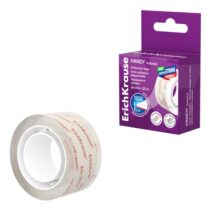 ErichKrause Handy tearable Cinta Adhesiva - Alta Adhesion - 24mm de Ancho - 20 Metros - Resistente al Desgarro Longitudinal - Color Transparente